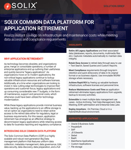 Solix Common Data Platform for Application Retirement