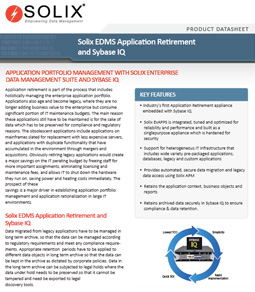 Solix EDMS Application Retirement and Sybase IQ