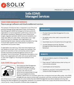 Solix EDMS Managed Services