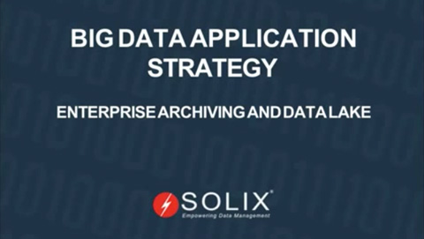 Big Data Application Strategy Enterprise Archiving and Data Lake